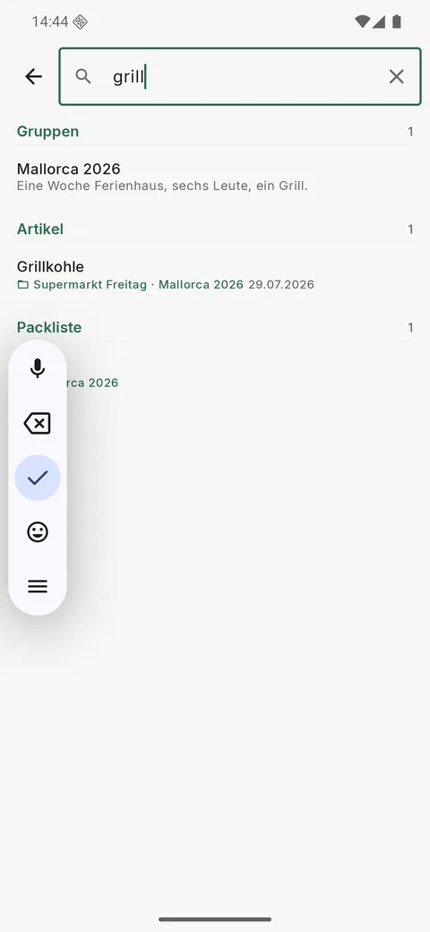 Suche über alles